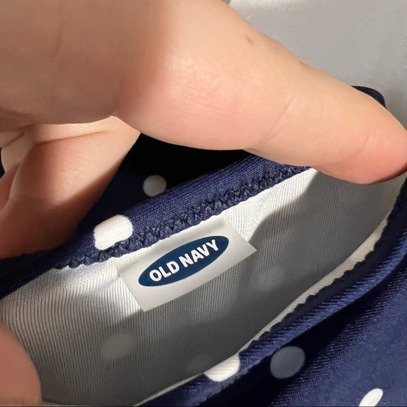 𝅺*Old Navy Halter One-Piece Navy Blue Bathing Suit w/ White Polka Dots - Size S - Picture 4 of 8